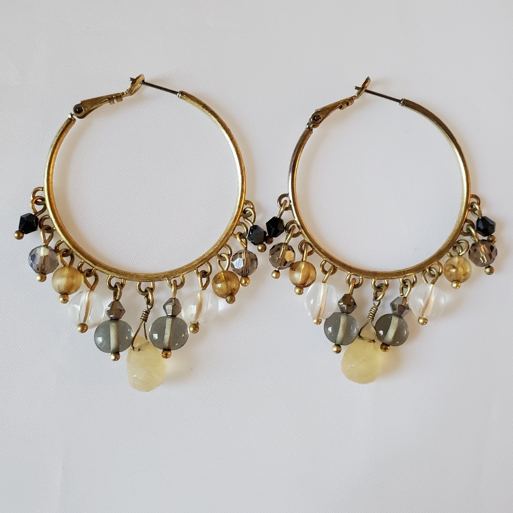 Gold gemstone earrings